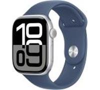 Apple Watch Series 10 [GPS inkl. Sportarmband S/M denim] 46mm Aluminiumgehäuse silber | Zustand: Neu