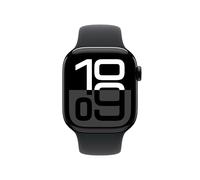 Apple Watch Series 10 LTE 42mm Diamantschwarz Aluminiumgehäuse mit schwarzem Sportarmband - S/M
