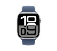 Apple Watch Series 10 LTE 46mm Silver Aluminiumgehäuse mit Denim Sportarmband - M/L
