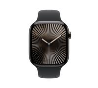 Apple Watch Series 10 LTE 46mm Slate Titangehäuse mit schwarzem Sportarmband - M/L