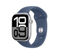 Apple Watch Series 10 Sportarmband, Silber, Denim, 46mm, GPS + Cellular, M/L