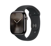 Apple Watch Series 10 Titan Schiefer (GPS + Cellular) 46mm (Sportarmband schwarz) M/L