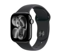 Apple Watch Series 11 (2025) GPS 42mm Jet Black Aluminium Case with Black Sport Band M/L - Schwarz