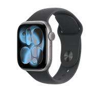 Apple Watch Series 11 (2025) GPS 42mm Space Grey Aluminium Case Black Sport Band M/L - Grau