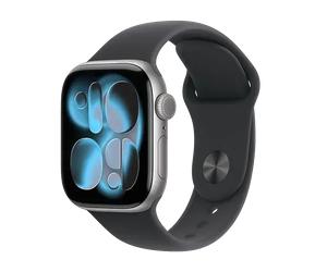 Apple Watch Series 11 (2025). GPS, 42mm, Space Grey Aluminium Case, Sport Band S/M, Schwarz