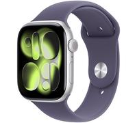 Apple Watch Series 11 42 mm Aluminium Silber mit Nebelviolett Sportarmband - M/L