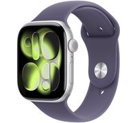 Apple Watch Series 11 Cellular 46 mm Aluminium Silber mit Nebelviolett Sportarmband - M/L