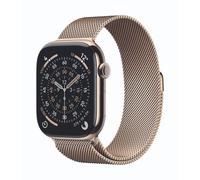 Apple Watch Series 11 Smartwatch GPS + Cellular 46 mm Titan-Gehäuse Gold Milanese Loop S/M