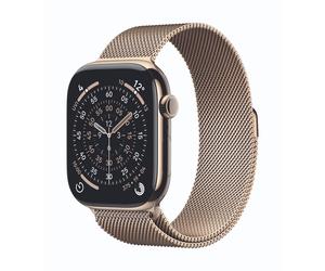 Apple Watch Series 11 Cellular 46mm Gold Titan Gehäuse mit Gold Milanaise Armband - S/M