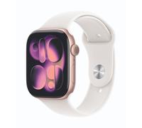 Apple Watch Series 11 Cellular 46mm Roségold Aluminium Gehäuse mit Blassrosa Sport Band - S/M - Softwareupdates: bis ca.