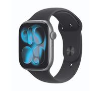 Apple Watch Series 11 Cellular 46mm Space Grau Aluminium Gehäuse mit Schwarz Sport Band - S/M