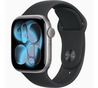 Apple Watch Series 11 GPS 42 mm Aluminium Space Grau MEQX4 M/L Sportarmband Schwarz
