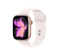 Apple Watch Series 11, GPS, 42mm, Rosegold Aluminiumgehäuse mit Blassrosa Sportband - S/M