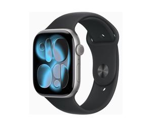 Apple Watch Series 11 (GPS) 46mm Aluminium space grau mit Sportarmband M/L schwarz