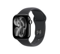 Apple Watch Series 11, GPS, 46mm, Diamantschwarz Aluminiumgehäuse mit schwarzem Sportband - M/L - PayPal 0 % Finanzierung