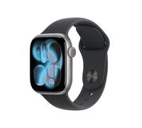 Apple Watch Series 11, GPS, 46mm, Spacegrau Aluminiumgehäuse mit schwarzem Sportband - S/M - 10€ sparen mit Wero