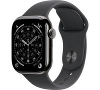 Apple Watch Series 11 GPS + Cellular 42 mm Titangehäuse Sport Band Schwarz M/L