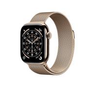Apple Watch Series 11 GPS + Cellular 42mm Gold Titanium Gehäuse mit Gold Milanese Loop