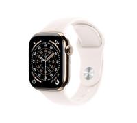 Apple Watch Series 11 GPS + Cellular 42mm Gold Titanium Gehäuse mit Sport Band (light blush) - S/M