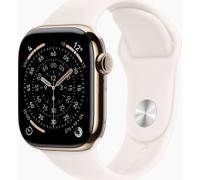 Apple Watch Series 11 GPS + Cellular 42mm Gold Titanium Case with Light Blush Sport Band - S/M (MF8W4ZR/A)