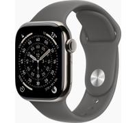 Apple Watch Series 11 GPS + Cellular 42mm Titan natur mit Sportarmband M/L steingrau