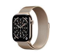 Apple Watch Series 11 GPS + Cellular 46 mm Smartwatch mit Titangehäuse in Gold und Milanaise Armband in Gold (S/M), Schlafindex, Fitnesstracker, Gesundheitsüberwachung, Always-On Display, Wasserschutz