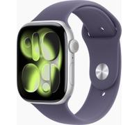 Apple Watch Series 11 GPS + Cellular 46mm Aluminium silber mit Sportarmband S/M nebelviolett
