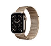 Apple Watch Series 11, GPS + Cellular, 46mm, Gold Titangehäuse mit goldenem Milanaise Loop Armband - S/M - 10€ sparen mit Wero