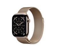 Apple Watch Series 11 GPS + Cellular 46mm Gold Titanium Case mit Gold Milanese Loop - S/M