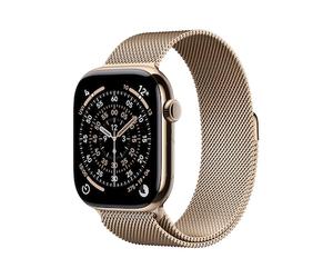 Apple Watch Series 11 GPS + Cellular 46mm Gold Titanium Gehäuse mit Gold Milanese Loop - S/M