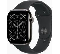 Apple Watch Series 11 GPS + Cellular 46mm Slate Titanium Case with Black Sport Band - S/M (MFD14ZR/A)