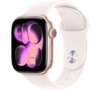 Apple Watch Series 11 GPS 42 mm Smartwatch mit Aluminiumgehäuse in Roségold und Sportarmband in Blassrosa (S/M). Schlafindex, Fitnesstracker, Gesundheitstracking, Always-On Display, Wasserschutz