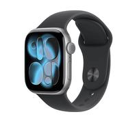 APPLE Watch Series 11 LTE Alu Sport Smartwatch Aluminiumgehäuse Sportarmband, 150-200 mm, Space Grey Aluminiumgehäuse, schwarz Sportarmband