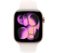 Apple Watch Series 11 GPS 42 mm Smartwatch mit Aluminiumgehäuse in Roségold und Sportarmband in Blassrosa (S/M). Schlafindex, Fitnesstracker, Gesundheitstracking, Always-On Display, Wasserschutz