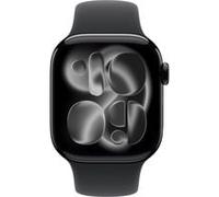 Apple Watch Series 11 GPS 42mm Aluminium Gehäuse Diamantschwarz mit Sport Band Schwarz - S/M