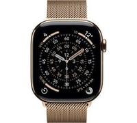 Apple Watch Series 11, Smartwatch Titan Gold, Titangehäuse, 46 mm, Milanaise Armband gold M/L, Cellular