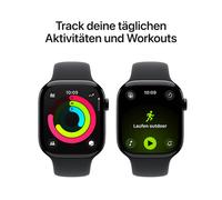 Apple Watch Series 11 Sportarmband, Diamantschwarz, Schwarz, Aluminium, 46mm, GPS + Cellular, M/L