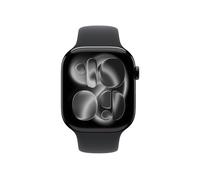 Apple Watch Series 11 Sportarmband, Diamantschwarz, Schwarz, Aluminium, 46mm, GPS + Cellular, S/M