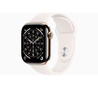 Apple Watch Series 11 Sportarmband, Gold, Blassrosa, Titanium, 42mm, GPS + Cellular, S/M