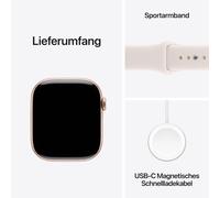 Apple Watch Series 11 Sportarmband, Roségold, Blassrosa, Aluminium, 46mm, GPS, S/M