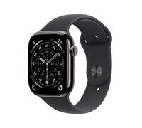 Apple Watch Series 11 Cellular 42 mm Schiefergrau Titan mit schwarzem Sportarmband - M / L