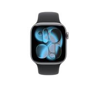 Apple Watch Series 11 Sportarmband, Space Grau, Schwarz, Aluminium, 42mm, GPS + Cellular, S/M