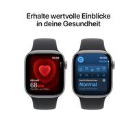 Apple Watch Series 11 Sportarmband, Space Grau, Schwarz, Aluminium, 42mm, GPS, M/L