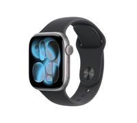 Apple Watch Series 11 Sportarmband, Space Grau, Schwarz, Aluminium, 42mm, GPS, M/L, MEQX4ZR/A