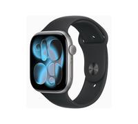 Apple Watch Series 11 Sportarmband, Space Grau, Schwarz, Aluminium, 46mm, GPS, M/L