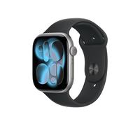 Apple Watch Series 11 Sportarmband, Space Grau, Schwarz, Aluminium, 46mm, GPS, S/M