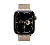 Apple Apple Watch Series 12 (42mm) GPS+5G Smartwatch Titan mit Milanaise Armband brilliantgold/brilliantgold