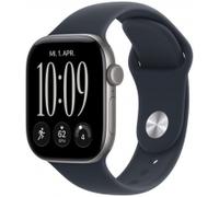 Apple Watch Series 12 GPS 42mm Aluminium space grau mit Sportarmband M/L navyblau