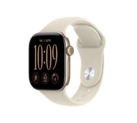 Apple Watch Series 12 GPS + Cellular 46mm Light Gold Aluminium Case with Sand Sport Band - S/M