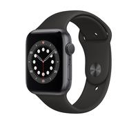 Apple Watch Series 6 GPS, 44mm Aluminiumgehäuse Space Grau, mit Sportarmband, schwarz - PayPal 0 % Finanzierung